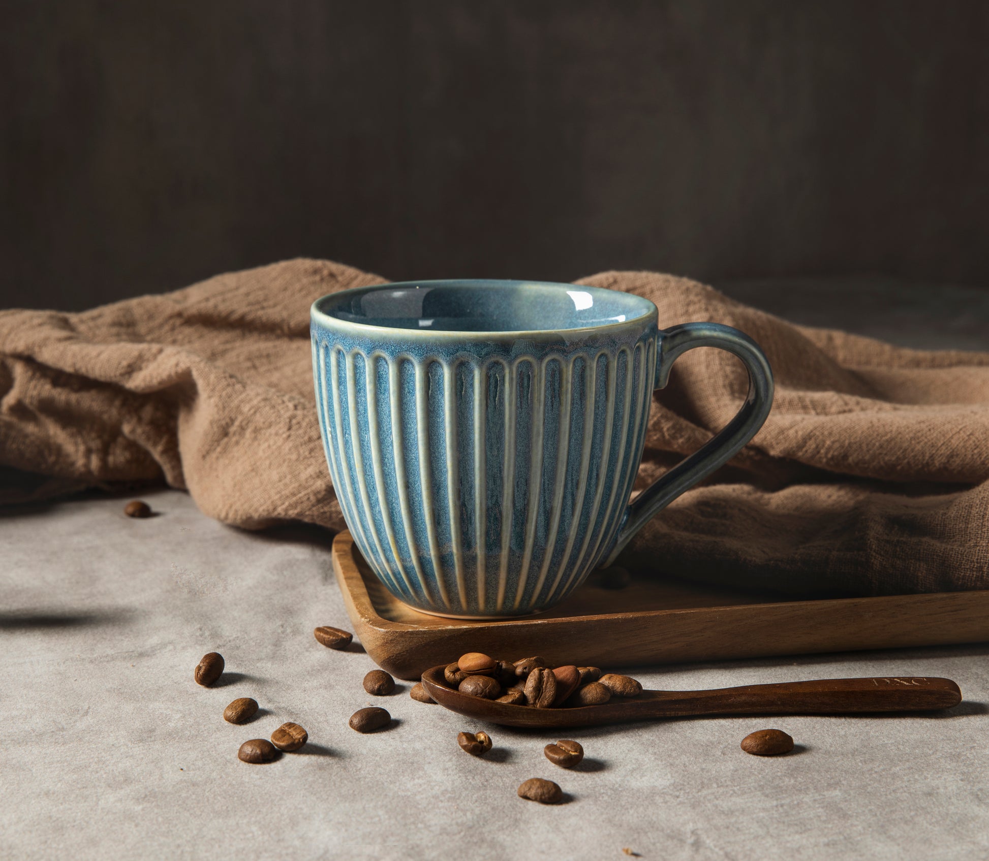 Rustic Style Ceramic Cups, Set of 4 - 270ml (9oz)