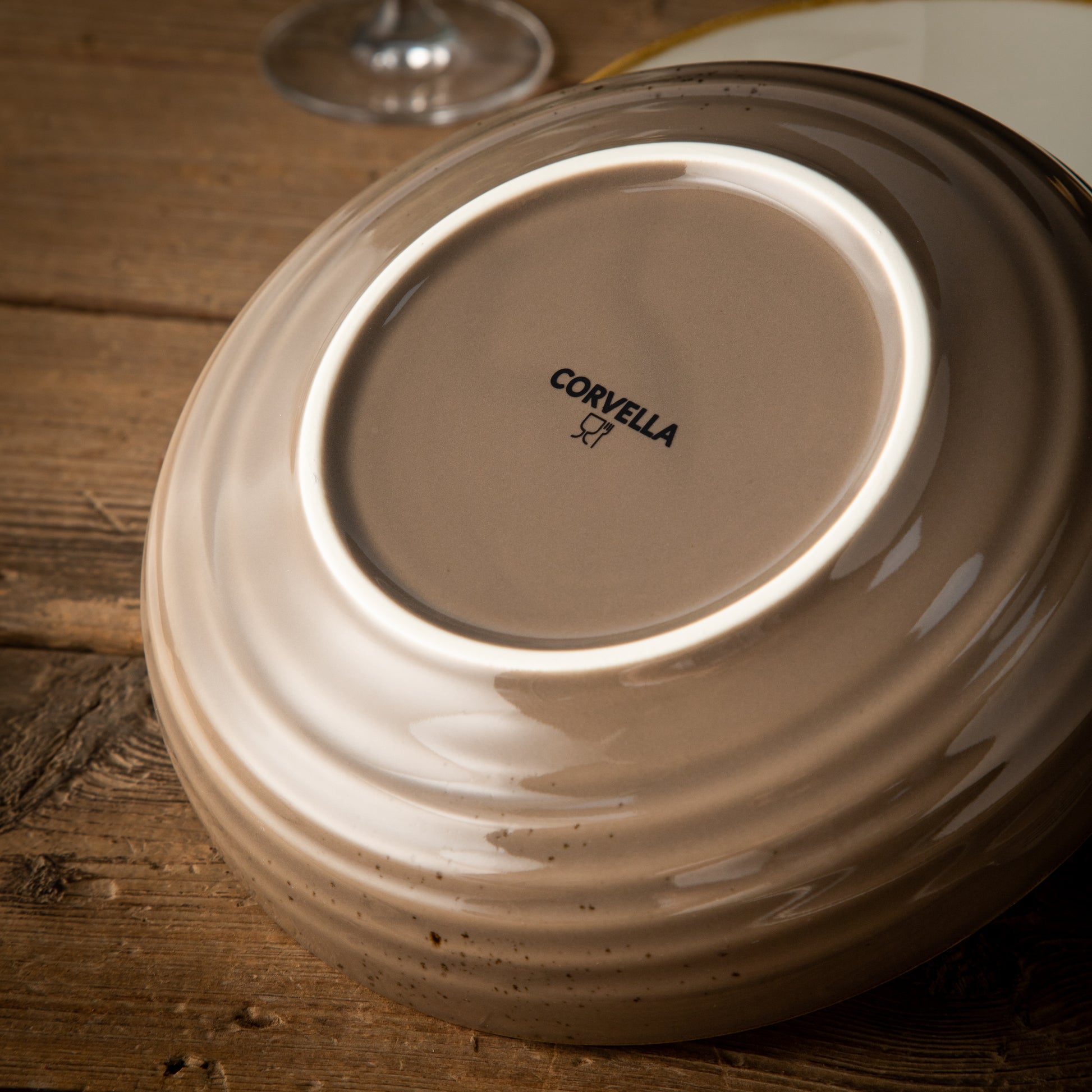 Multipurpose Porcelain Bowls - Set of 2 Beige Rustic Speckled Design