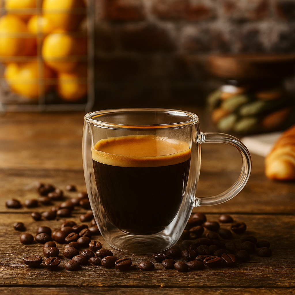 Double Walled Glass Mugs with Handle, Set of 4 - 350ml (12oz)