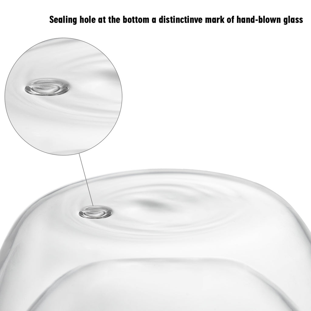 Double Walled Glass Mugs without Handle, Set of 4 - 350ml (12oz)